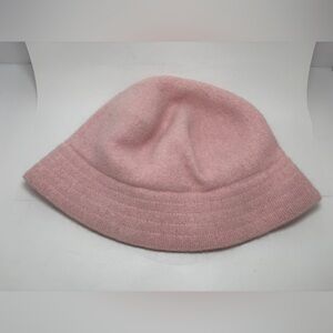 Angora Rabbit Fur Blend Bucket Hat Blush Pink Woman's One Size
